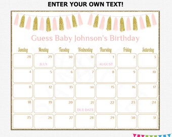 Editable Child Thanks Day Calendar Boy or girl Shower Red Mint Gold picture about Free Printable Due Date Calendar known as Editable Youngster Because of Day Calendar Boy or girl Shower Red Mint Gold
